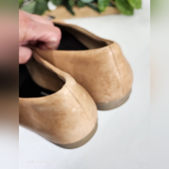 Nude Leather Ballet Flats with Circular Embellishment - Picture 3 of 6